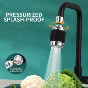 720° Swivel Kitchen Faucet Extender – 3-Mode Anti-Splash Sprayer Aerator with Built-In Filter
