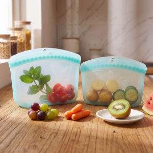 Reusable Silicone Food Storage Bags – Leakproof Zip-Lock Set (S/M/L)