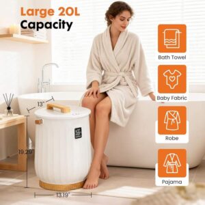 20L Towel Warmer Bucket – Fast 360° Heating with LED Timer, Child Lock & Aroma Tray
