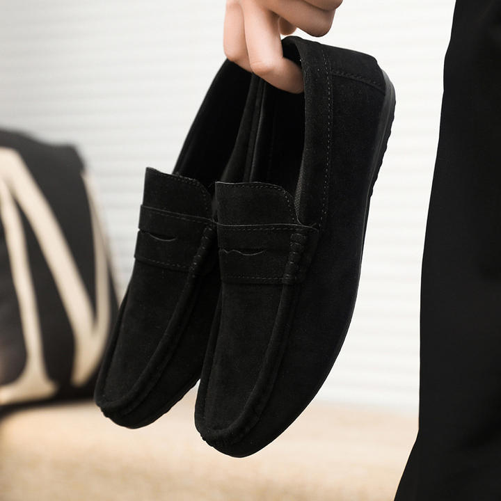 Men's Suede Penny Loafers – Slip-On Casual Driving Shoes - Image 2